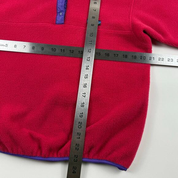 Vintage Patagonia 90s Synchilla Red & Purple Fleece Quarter Button Jacket Small - Picture 7 of 7